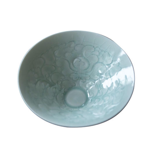 茶香记 湖田窑仿宋青釉刻花薄胎斗笠盏180ml景德镇茶杯主人杯简约 商品图4