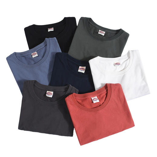 【纯色短袖t恤】日系男装男士圆领水洗磨毛基础打底衫宽松上衣 商品图4