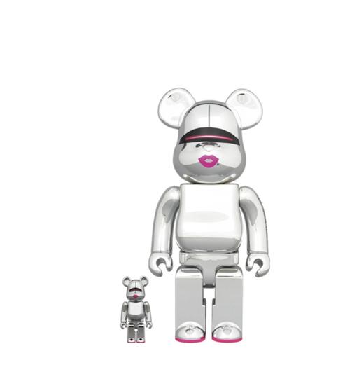 Bearbrick 电镀银空山基 红唇 400%+100% 商品图0