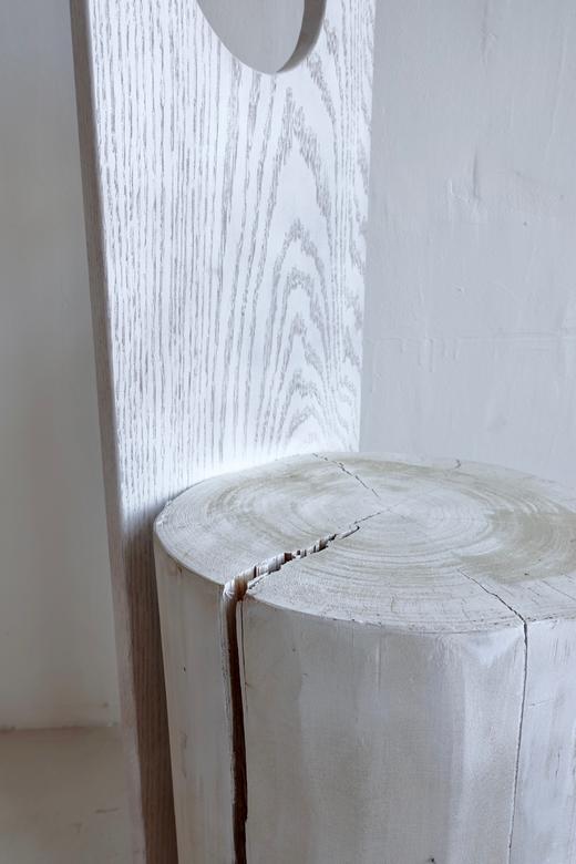 手工白色实木凳 商品图1