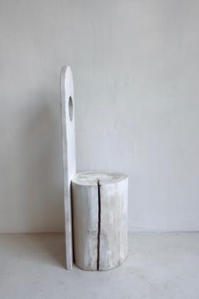 手工白色实木凳