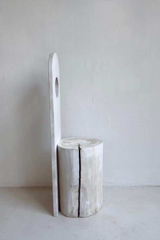 手工白色实木凳 商品图0