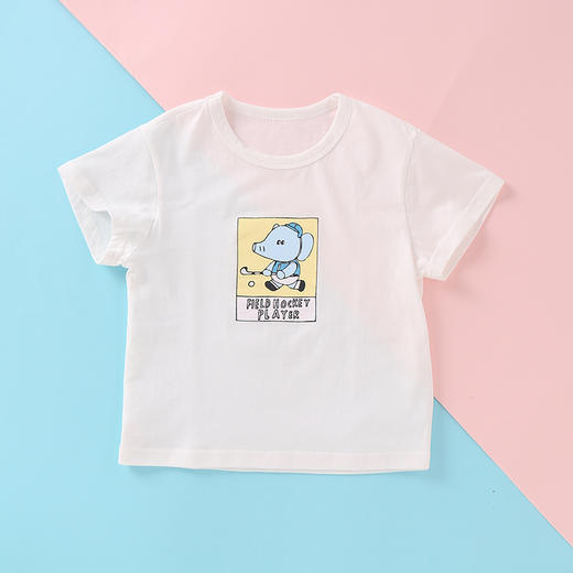 龙之涵中小童全棉印花短袖T恤   荷叶袖T恤 条纹T恤  短裤裙 商品图5