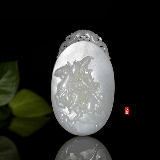 和田玉（羊脂白玉）籽料挂件-- 关公玉牌 83.1g 商品图0