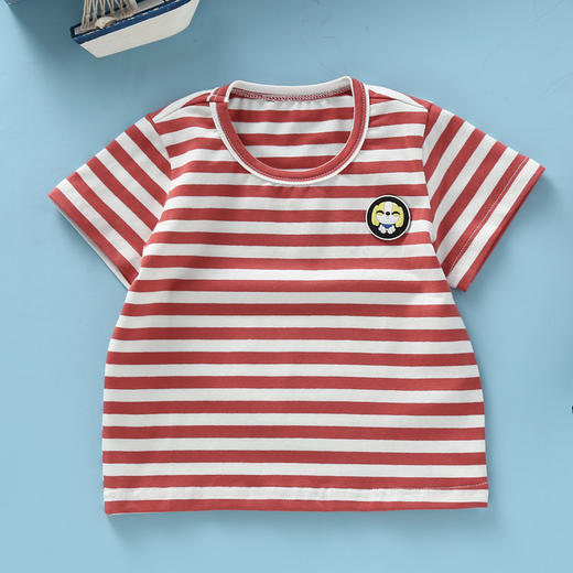 龙之涵中小童全棉印花短袖T恤   荷叶袖T恤 条纹T恤  短裤裙 商品图12