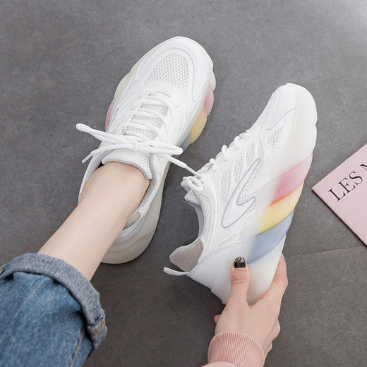 【服饰鞋包】网面透气增高爆米花底老爹运动鞋 商品图0