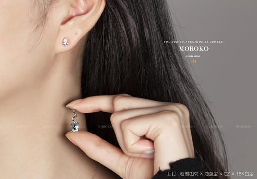 若雪如荧·宝石镶嵌 | AB款·耳钉 商品图3