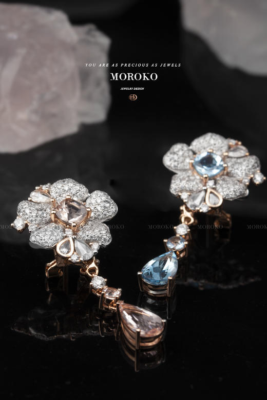 繁花尽染·宝石镶嵌 | AB款·耳钉 商品图5