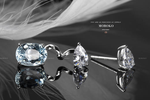 若雪如荧·宝石镶嵌 | AB款·耳钉 商品图2