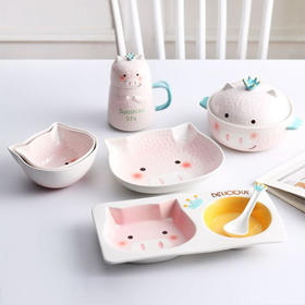 超可爱碗碟餐具5件套