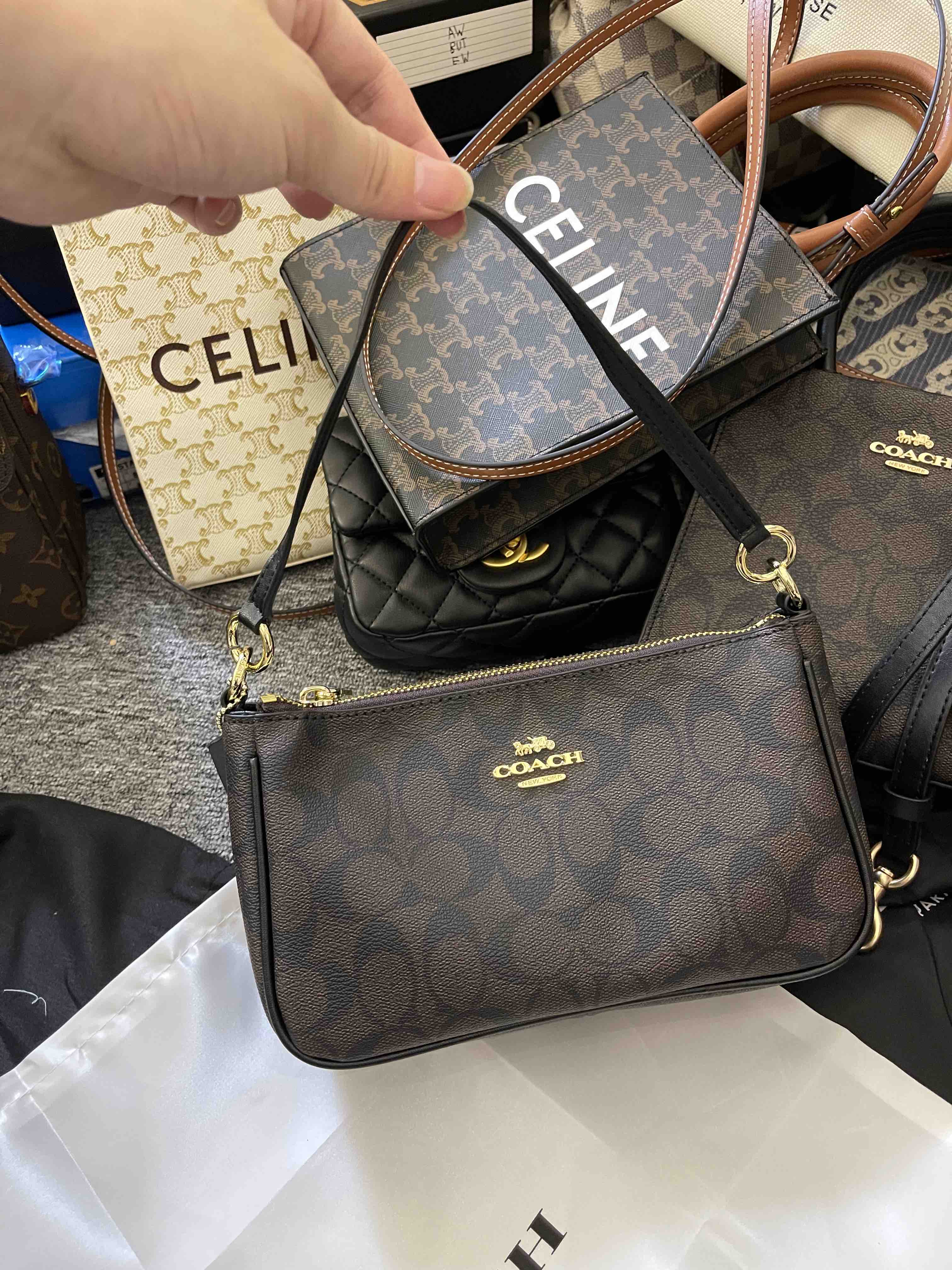 Coach黑色麻将包，实拍高品质，配可调节长肩带，可以单肩斜挎包，妈妈包，买菜包～孤品清仓特价🉐️