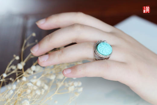 绿松石戒指【雅色微恙】，925银镶 商品图2