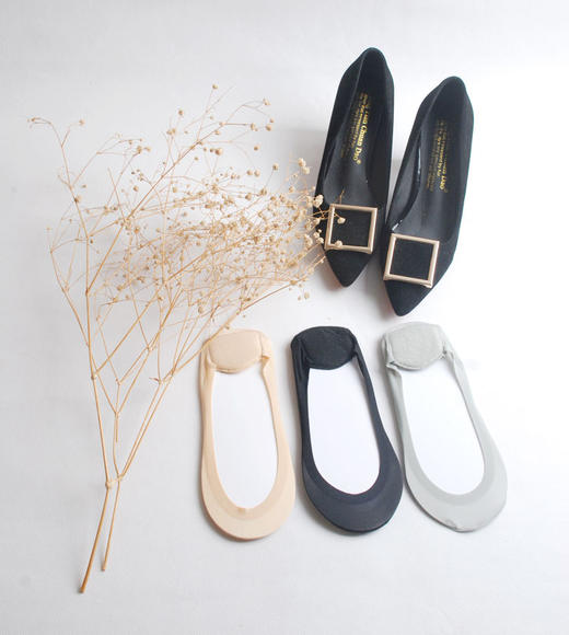 冰丝后跟海绵船袜女夏薄超浅口棉防滑隐形袜4022 商品图2