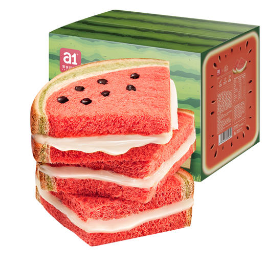 【网红爆品|整箱】a1西瓜/哈密瓜/火龙果吐司1箱480g (48g*10个) 商品图7