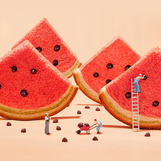 【网红爆品|整箱】a1西瓜/哈密瓜/火龙果吐司1箱480g (48g*10个) 商品图1