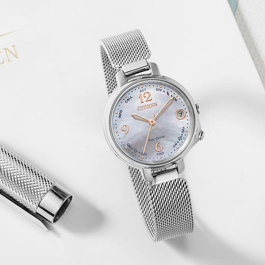 西铁城日本官方正品光动能女表智能蓝牙米兰不锈钢EE4031-82D 商品图2
