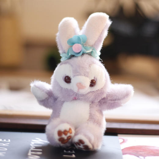 紫色长耳兔系列摆件  长耳兔发卡/毛绒兔/塑料兔子摆件 装饰摆件 商品图0