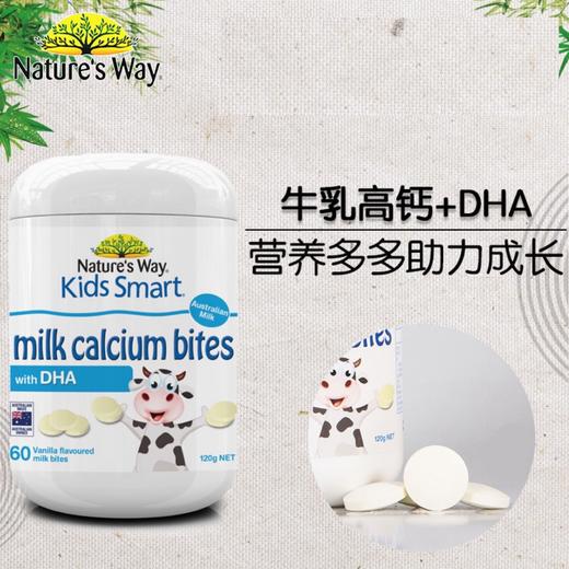 澳大利亚Kids Smart佳思敏鱼油DHA高钙牛乳咬咬片压片糖果香草味 商品图0