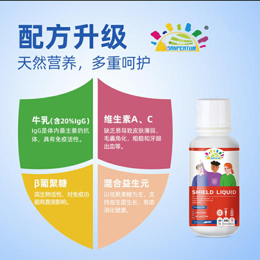 叁佰添护盾含乳饮料婴幼儿儿童成人果蔬营养品补充igG改善免疫力 商品图2