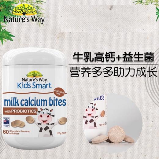 澳大利亚Kids Smart佳思敏牛乳高钙益生菌咬咬片压片糖果巧克力味 商品图0