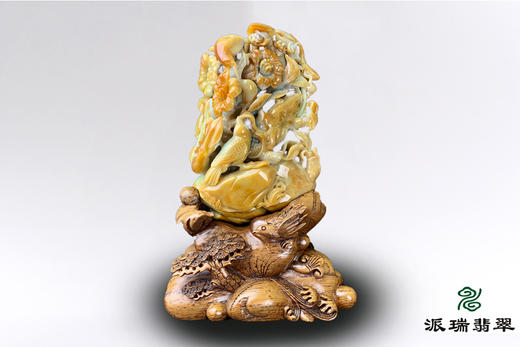 派瑞翡翠 翡翠摆件 糯种 黄色 商品图2