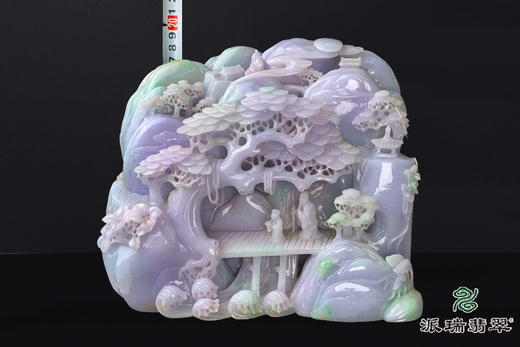 派瑞翡翠 翡翠摆件 糯种 绿色 紫色 商品图3