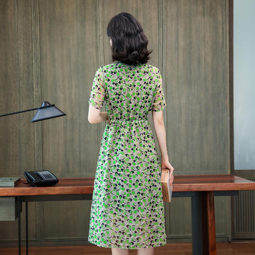 TC  241-22真丝桑蚕丝碎花气质薄款连衣裙 商品图3