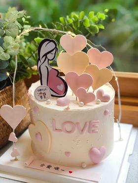 孕妈妈爱心翻糖奶油蛋糕  下单前请仔细阅读商品详情
