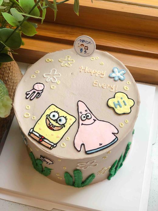 手绘海绵宝宝奶油蛋糕 下单前请仔细阅读商品详情 商品图1