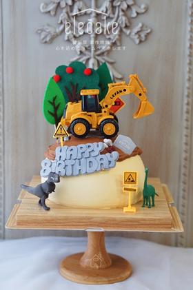 elecake挖掘机恐龙蛋糕