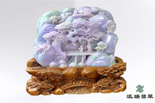 派瑞翡翠 翡翠摆件 糯种 绿色 紫色 商品图2