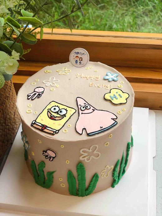 手绘海绵宝宝奶油蛋糕 下单前请仔细阅读商品详情 商品图0