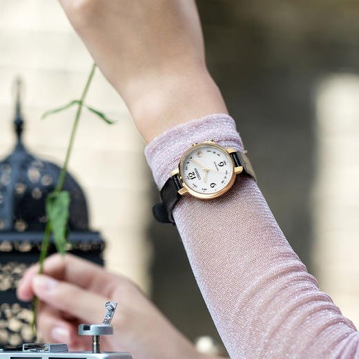 西铁城日本官方正品光动能蓝牙商务皮带防水女表EE4022-16A 商品图4