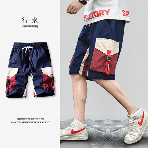 【服饰鞋包】夏季工装短裤男日系潮牌宽松休闲潮流直筒中裤五分裤 商品图1