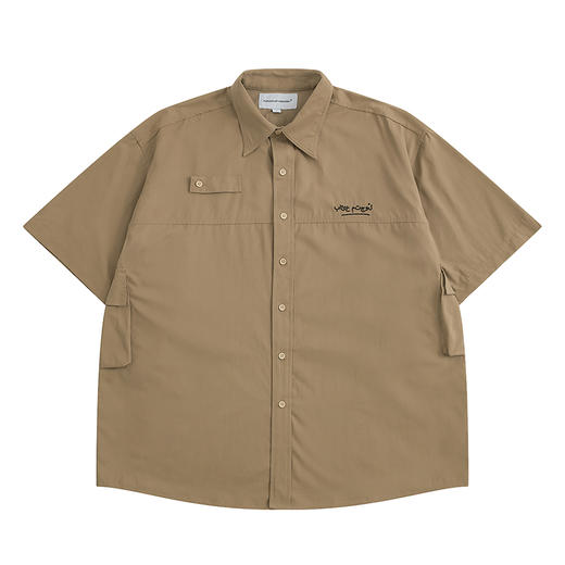 POH「民族嬉皮士」 口袋针织异材质拼接衬衣复古宽松短袖衬衫男潮 商品图4