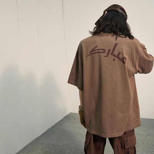 POH「李朝猫虎画」印花街头BF风打底上衣国潮牌宽松休闲短袖T恤男 商品图3