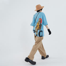 POH「部落也朋克」主题印花街头休闲宽松落肩短袖上衣男女bf风T恤