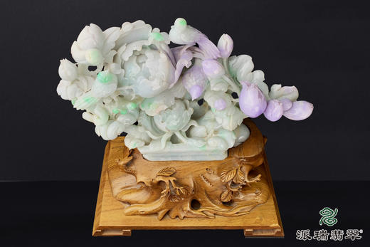 派瑞翡翠 翡翠摆件 糯种 绿色 紫色 商品图1