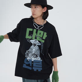 POH「公正之尺」大LOGO印花休闲街头宽松短袖T恤男夏季欧美风潮牌