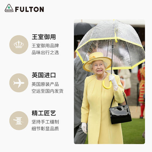 FULTON富尔顿英国进口儿童透明雨伞抗风女王御用透明长柄伞 商品图5