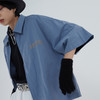 POH 「程序编码员」街头纯色休闲印花宽松短款双色衬衫男夏季潮 商品缩略图1