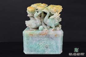 派瑞翡翠 翡翠摆件 糯种 绿色 黄色