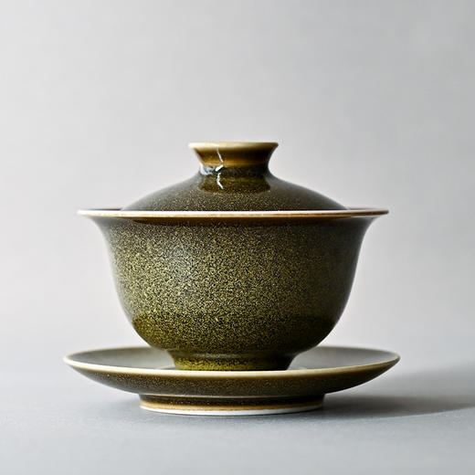 「景德镇手工盖碗主人杯」金花茶叶沫原矿釉陶瓷 三才盖碗 家用大号防烫泡茶碗 商品图4