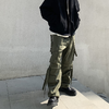 POH 19AW做旧磨洗破坏宽松可拆卸绑带飘带工装直筒裤双色入休闲裤 商品缩略图2