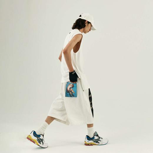 POH 复古美式街头嘻哈五分中裤子宽松百搭印花迷彩网眼牛仔短裤男 商品图3