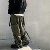 POH 19AW做旧磨洗破坏宽松可拆卸绑带飘带工装直筒裤双色入休闲裤 商品缩略图3
