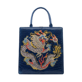 熙上CICICHEUNG 古董老绣片鳄鱼皮包