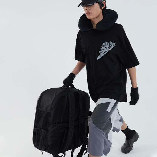 POH「韩语初学者」夏季立体印花街头休闲宽松落肩短袖T恤男国潮流 商品图1