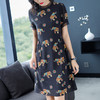 丁摩连衣裙夏新品欧美印花宽松显瘦真丝连衣裙短袖100%桑蚕丝裙72501 商品缩略图2
