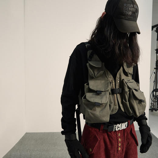 POH 立体多口袋轰炸机机能战术马夹复古可调节无袖背心外套马甲男 商品图0